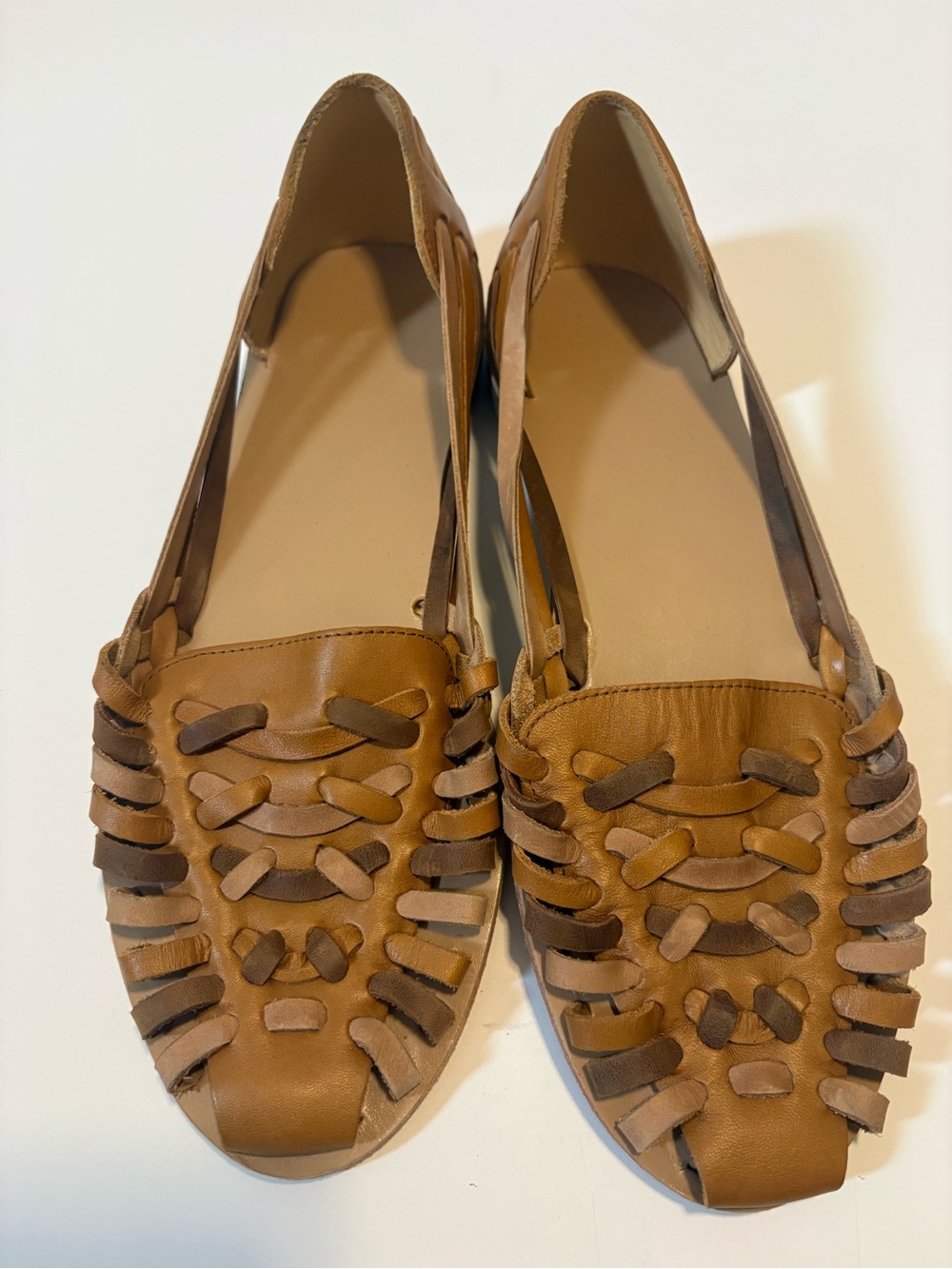 Nisolo Huarache Tan & Dark Brown Woven Leather Flat Sandal 11